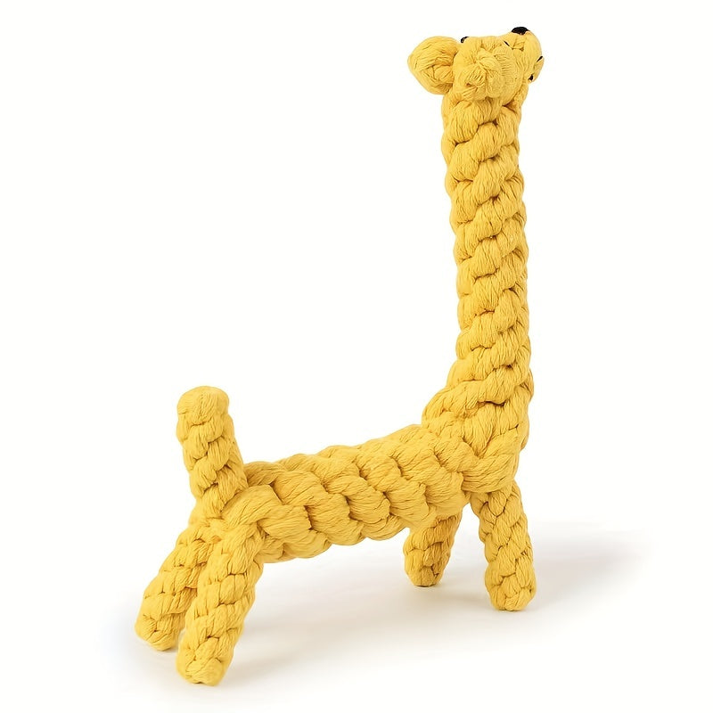 1pc Giraffe Shaped Rope Dog Chew Toy, Bite Resistant Dog Teeth Grinding Toy Dog Teaser Toy For Boredom Relief