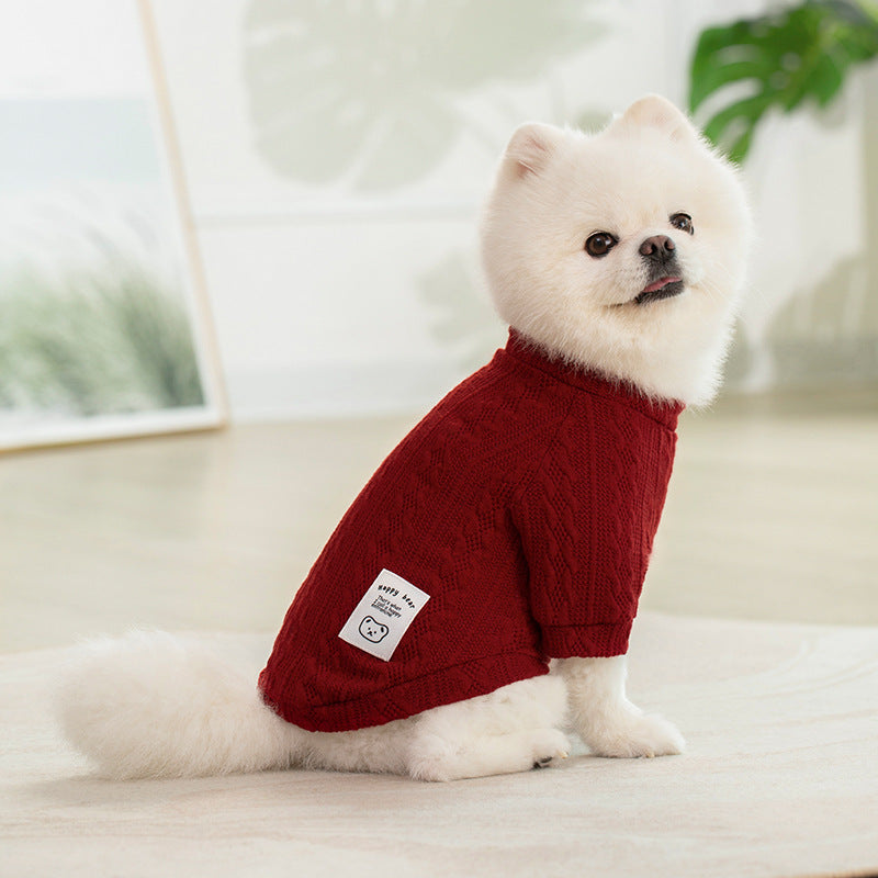 All-Season Small To Medium Dog Sweater – Polyester Knit Pullover, Washable Pet Clothing For Spring, Summer, Autumn, And Winter