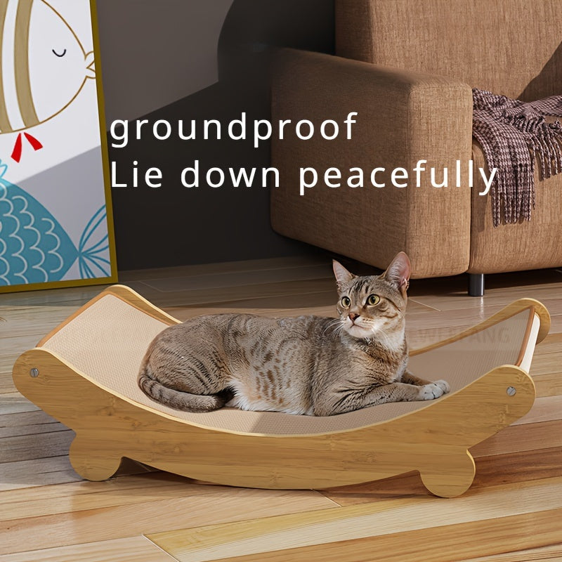 Durable Wooden Space-Saving Cat Scratcher Tower - Easy Assembly, Furniture Protector & Playful Claw Care Accessory for Cats