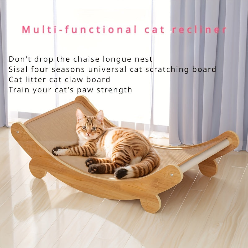 Durable Wooden Space-Saving Cat Scratcher Tower - Easy Assembly, Furniture Protector & Playful Claw Care Accessory for Cats