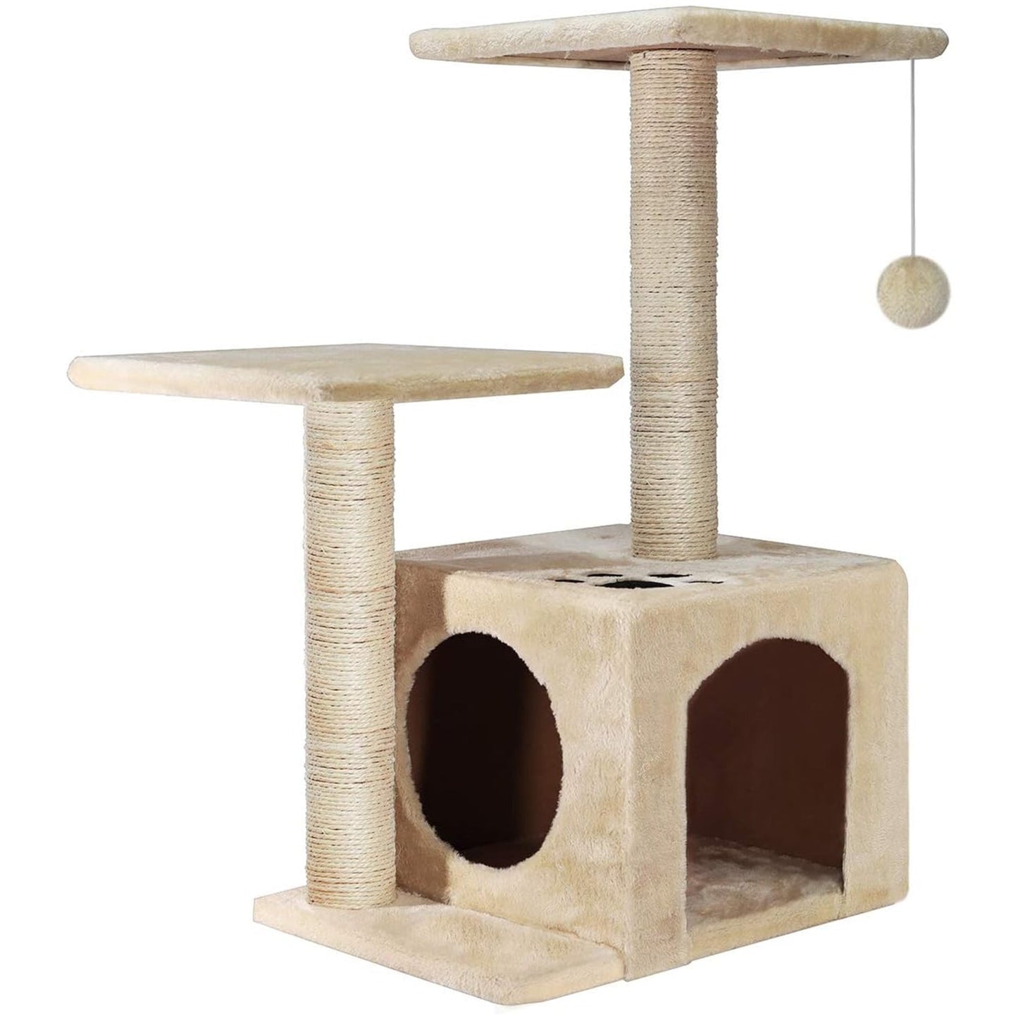 Cat Tree Condo, 27 inch Cat Tree with Cat Scratching Post and Pet House Cave