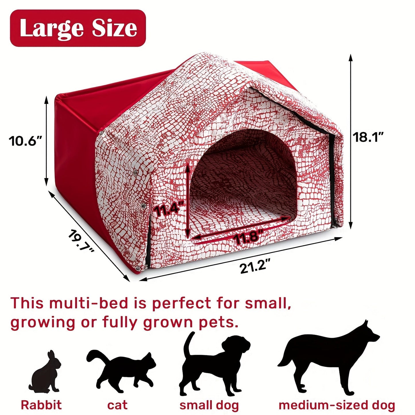 Large Pet Bed House, Warm Dog Sofa Nest, Durable Dog Sleeping Mat Pad For Small Medium Puppy, Indoor & Outdoor