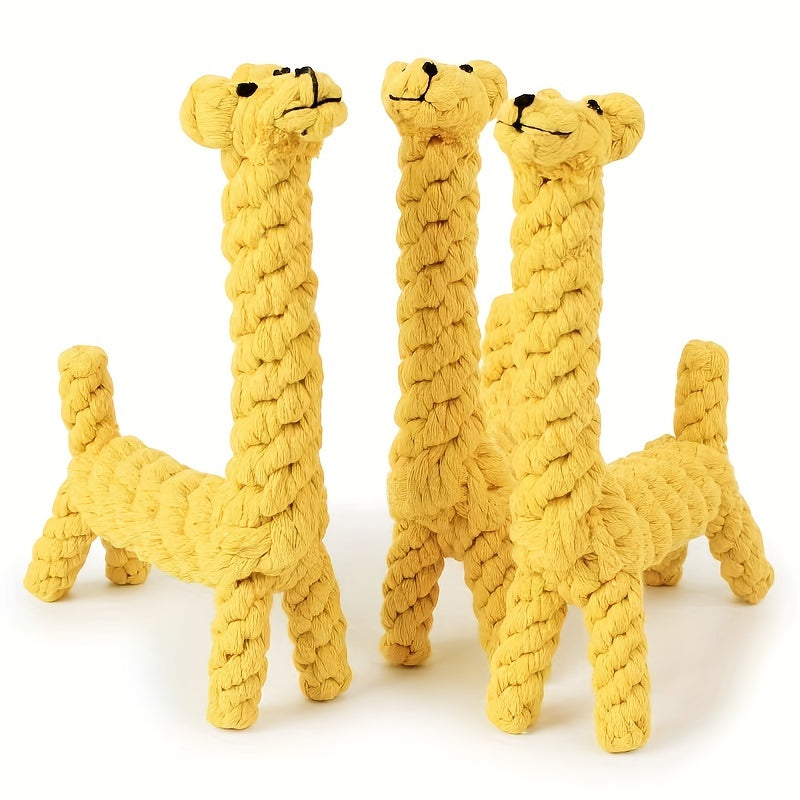 1pc Giraffe Shaped Rope Dog Chew Toy, Bite Resistant Dog Teeth Grinding Toy Dog Teaser Toy For Boredom Relief