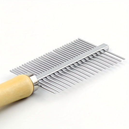 2-in-1 Stainless Steel Pet Grooming Comb - Detangles & Smooths Fur for Cats, Dogs & More, Pet Grooming Supplies