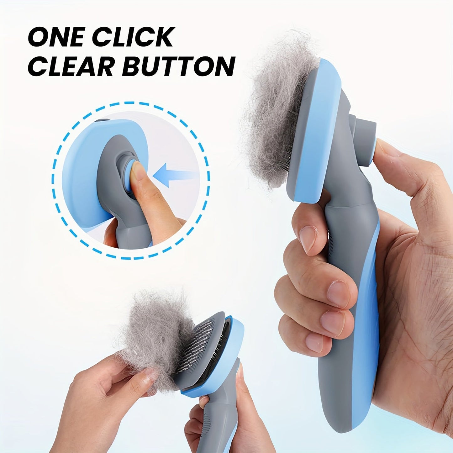 Cat And Dog One-click Hair Removal Brush, Pet Hair Removal Waterproof Grooming Brush, Comb For Long And Short Hair Pets, Cat And Dog Massage Dog Hair Removal Comb, Pet Comb