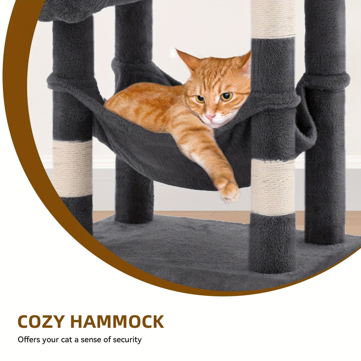 44 inch cat tree indoor cat tower gray pet house activity center grab post