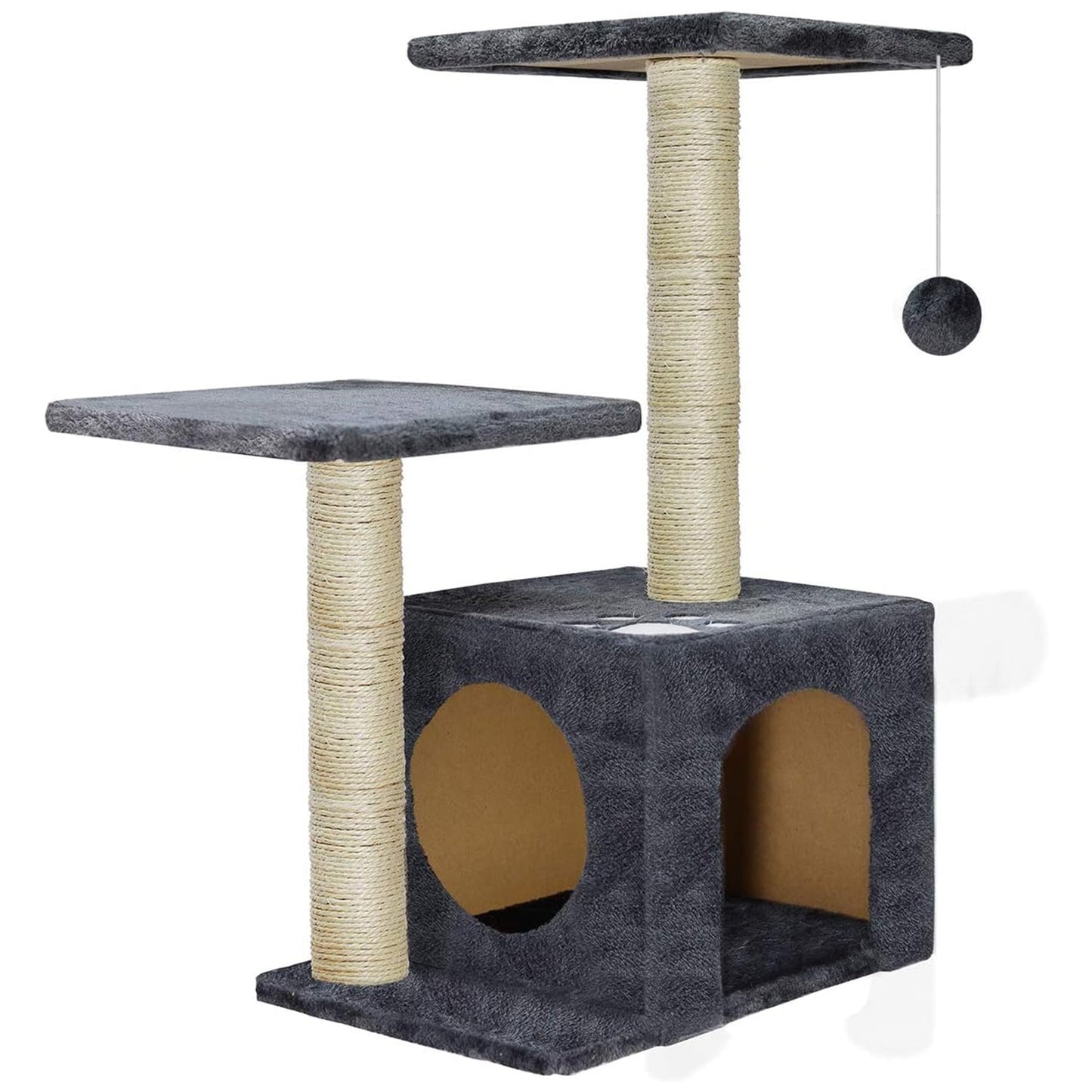 Cat Tree Condo, 27 inch Cat Tree with Cat Scratching Post and Pet House Cave