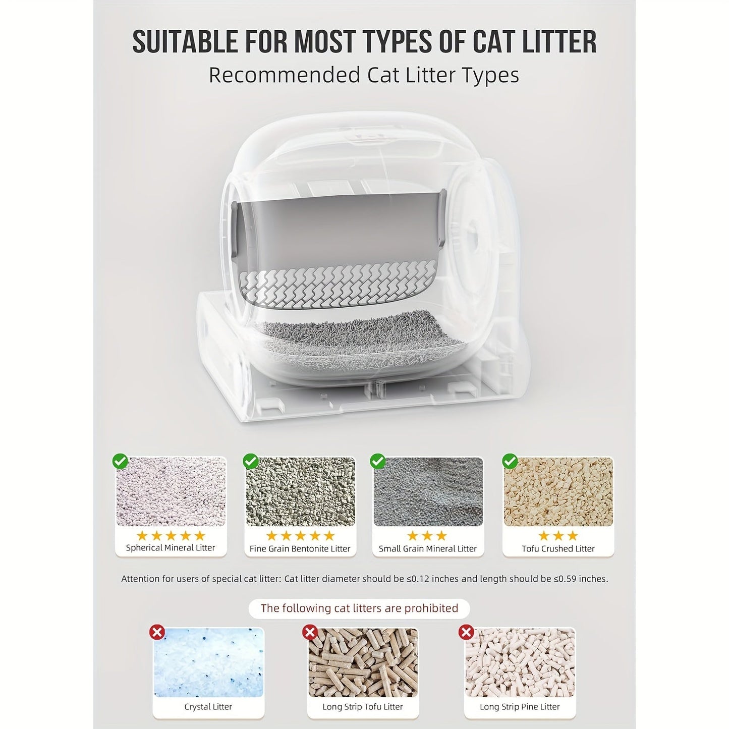 Self Cleaning Cat Litter Box, Automatic Cat Litter Box With Mat & Liners, 65L+9L Large Capacity Self Cleaning Litter Box, APP Control/Suitable For Multiple Cats