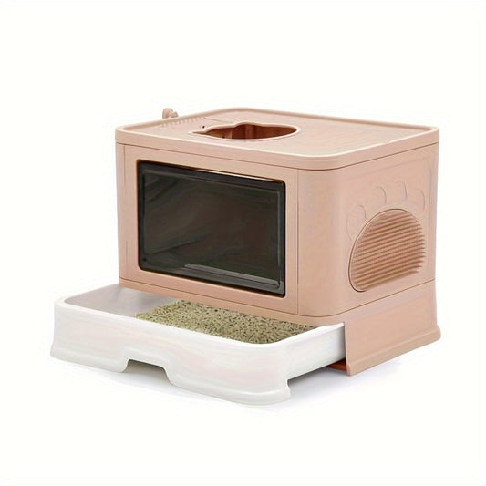 GreenScape Hooded Enclosed Litter Box with Odor Filter, Self- Cleaning Cat Toilet Tray