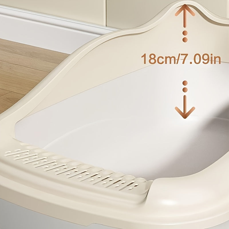 Extra Large Semi-Closed Cat Litter Box Open Type Splash-Proof Cat Toilet Thickened Pet Cleaning Supplies