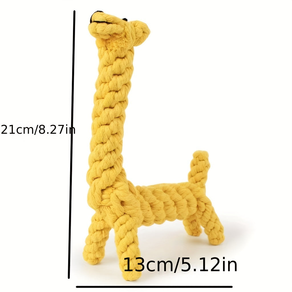 1pc Giraffe Shaped Rope Dog Chew Toy, Bite Resistant Dog Teeth Grinding Toy Dog Teaser Toy For Boredom Relief