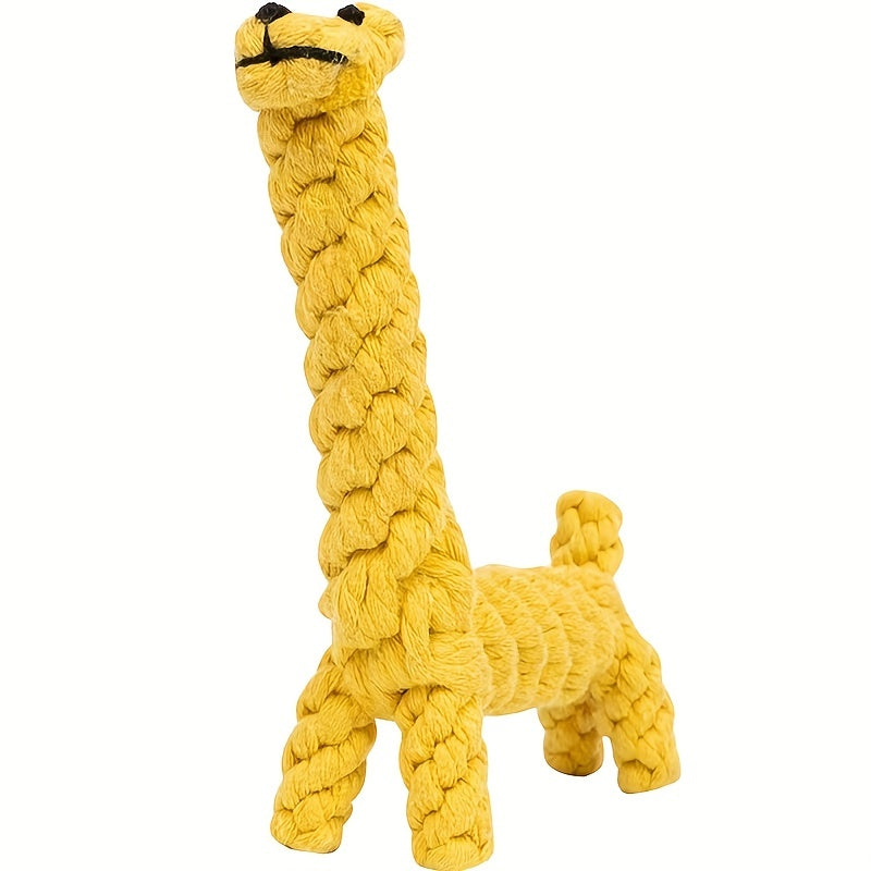 1pc Giraffe Shaped Rope Dog Chew Toy, Bite Resistant Dog Teeth Grinding Toy Dog Teaser Toy For Boredom Relief